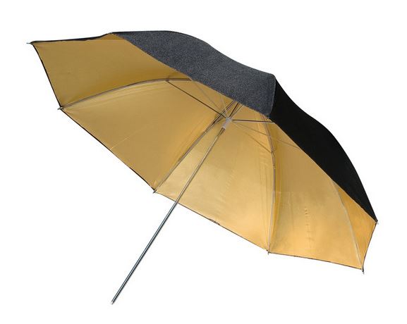 BRESSER BR-BG110 Paraguas reflector negro/dorado 110cm